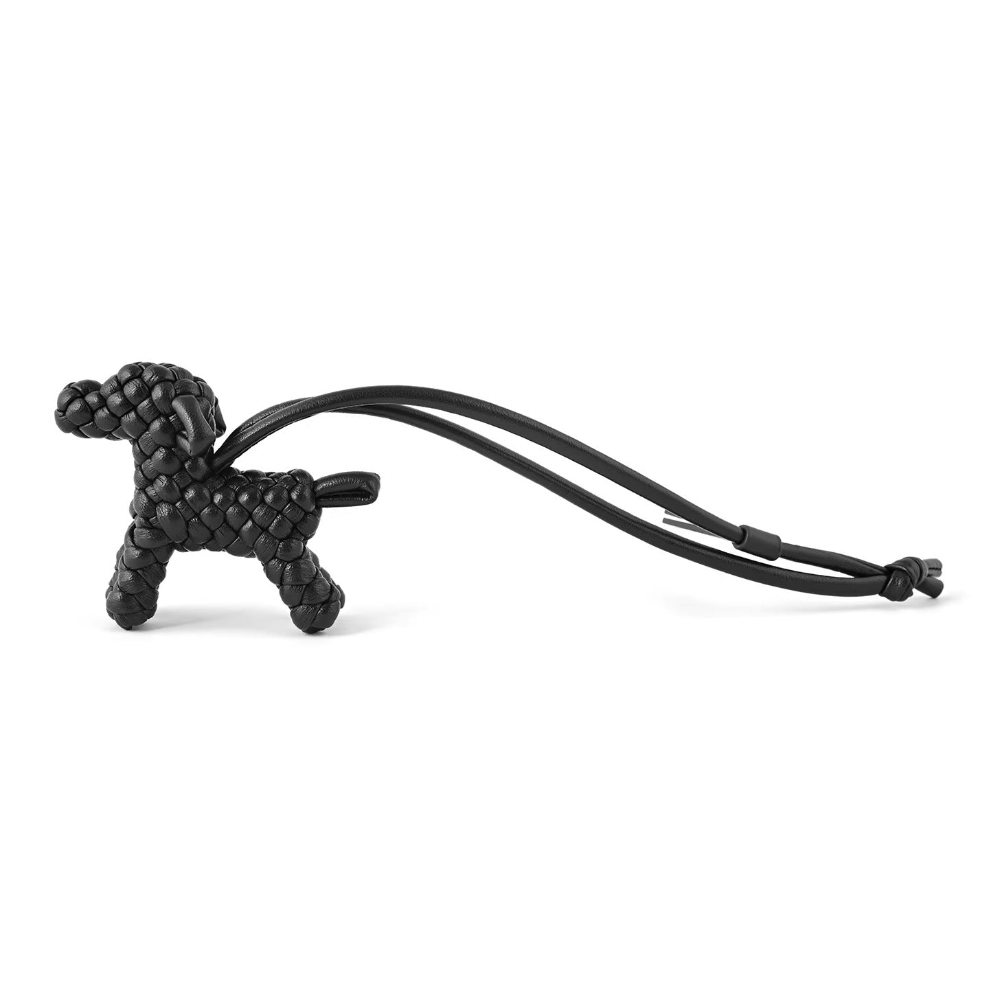 BV Leather Woven Dog Charm