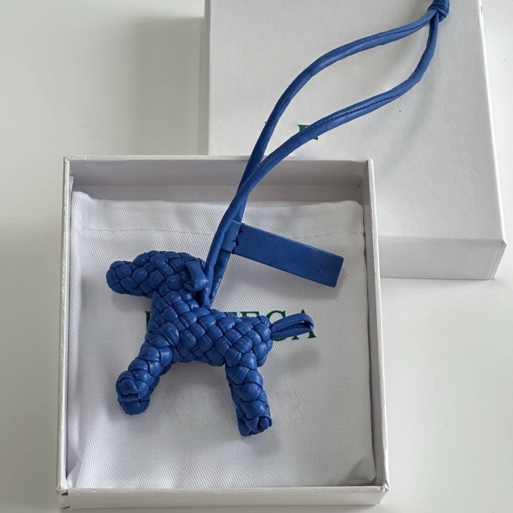 BV Leather Woven Dog Charm