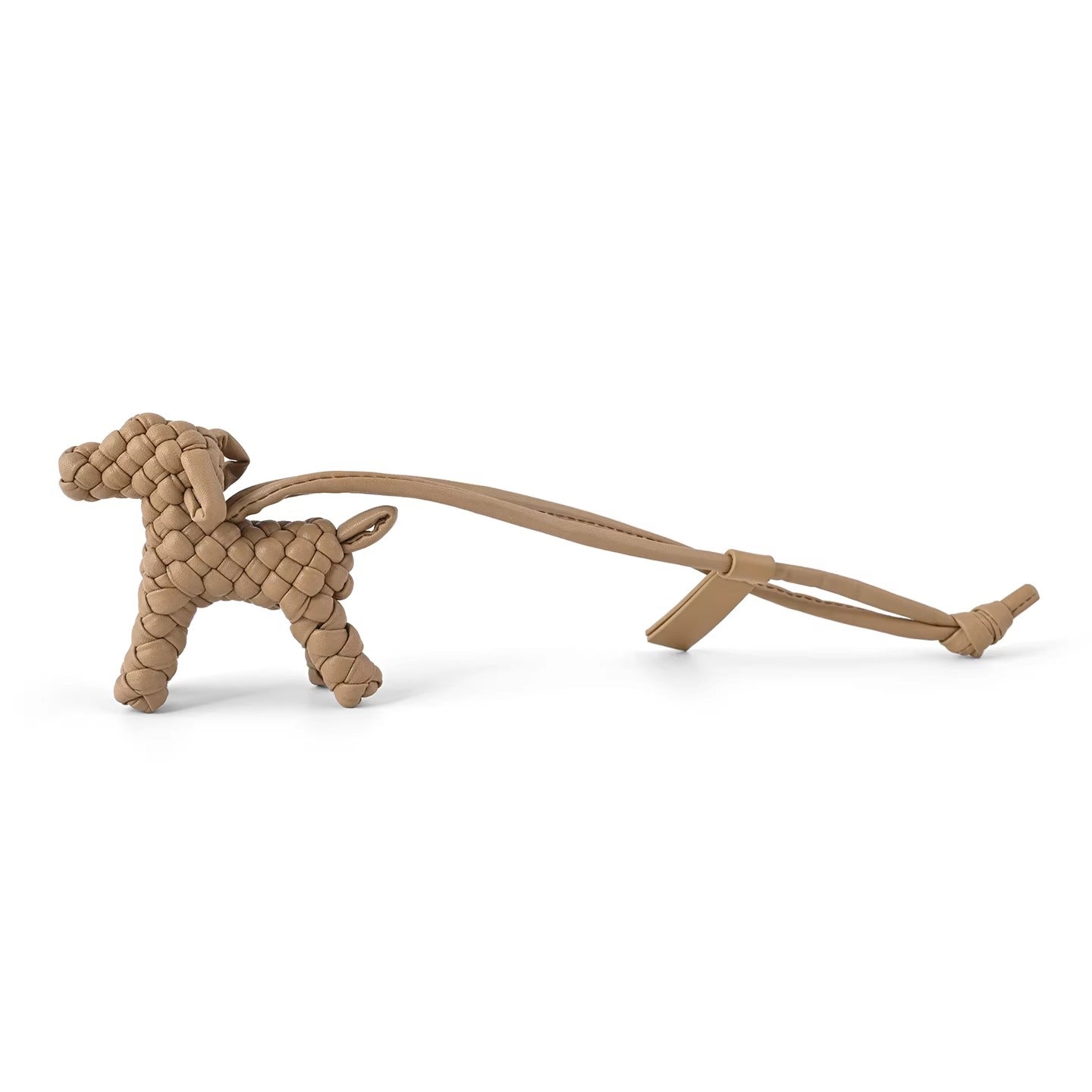 BV Leather Woven Dog Charm