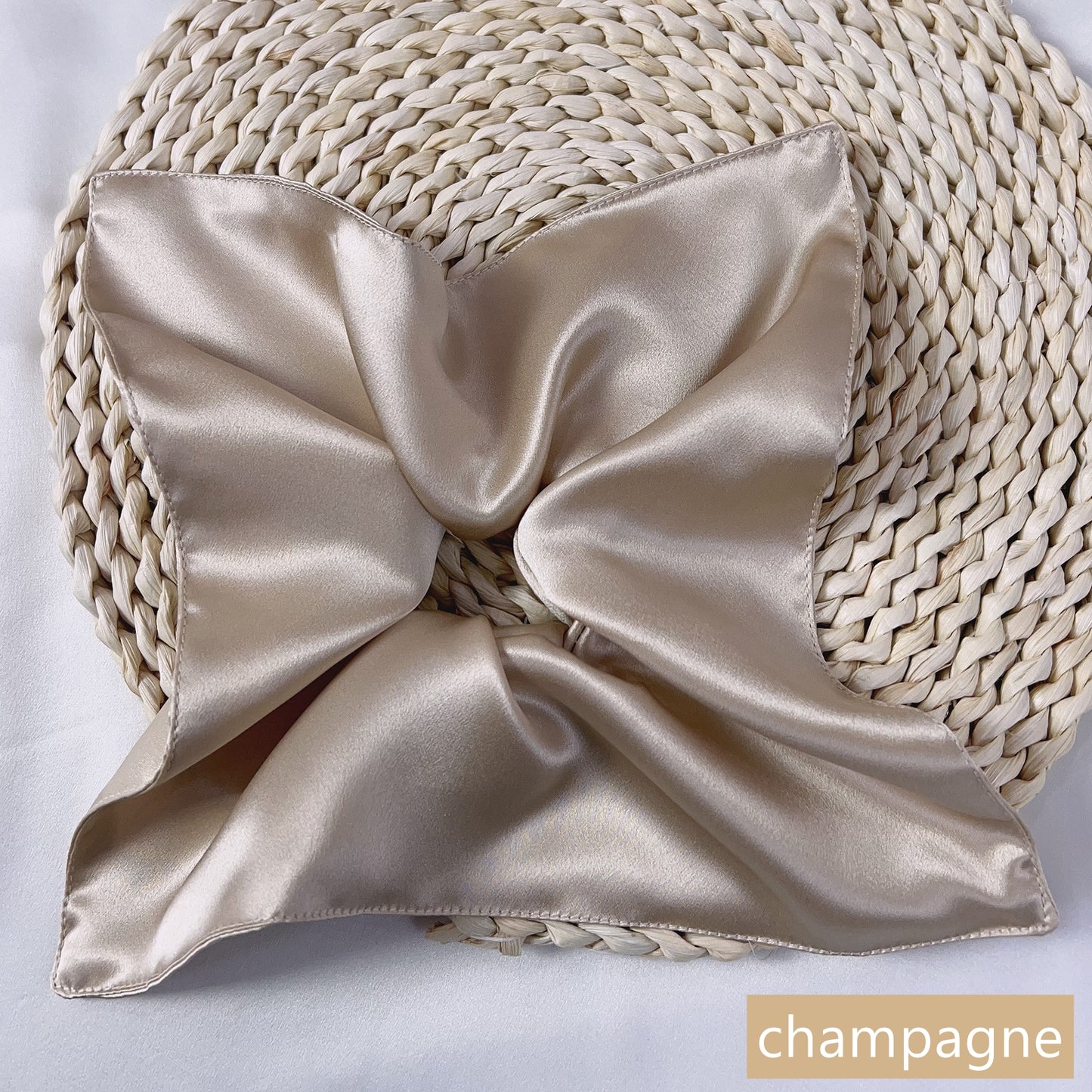 Chouchou pour cheveux 100 % soie 30Momme avec nœud