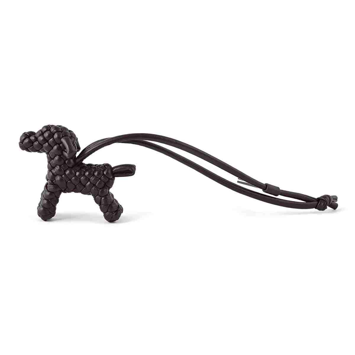 BV Leather Woven Dog Charm