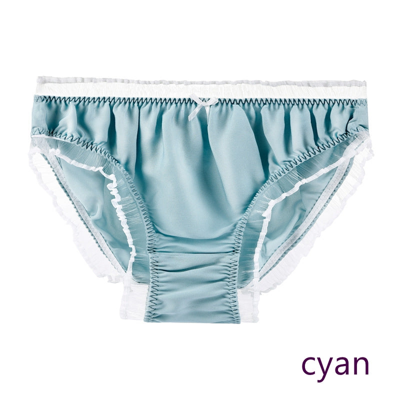 Damen-Bikini-Höschen aus Seide und Spitze mit Rüschen