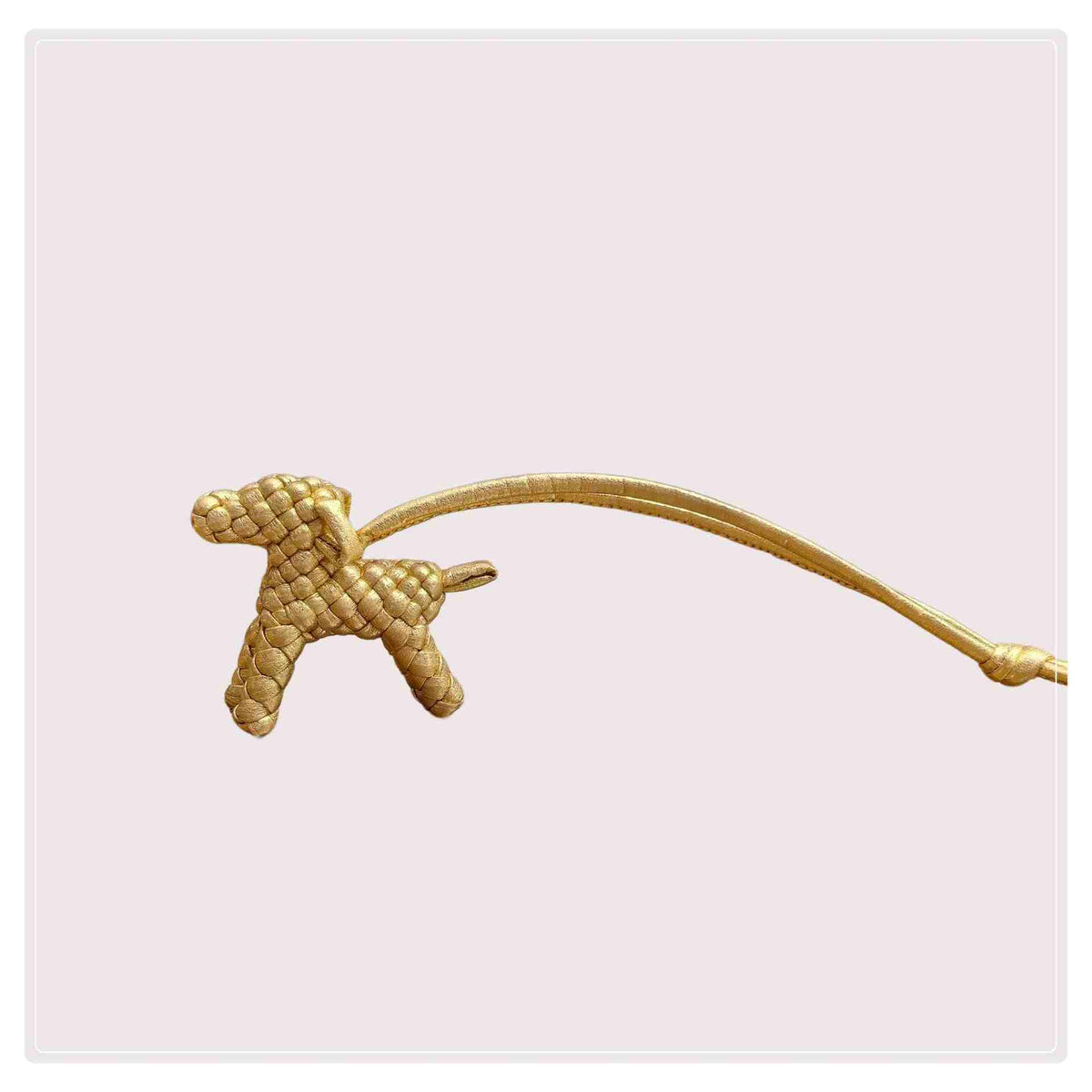 BV Leather Woven Dog Charm