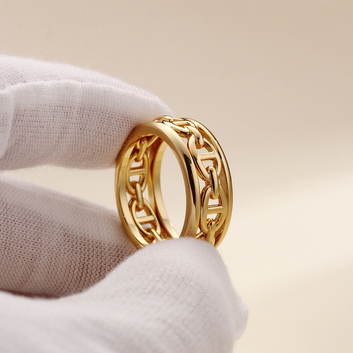Echte Schalringe mit 18-Karat-Gold/Platin-Beschichtung