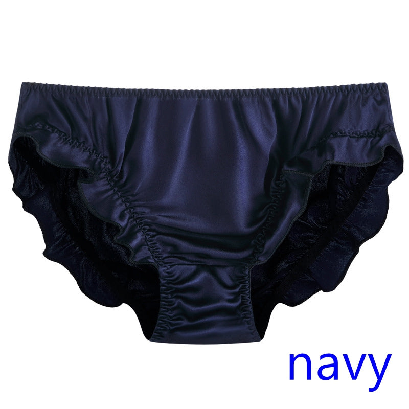 Women Bikini Silk Ruffled Pantie