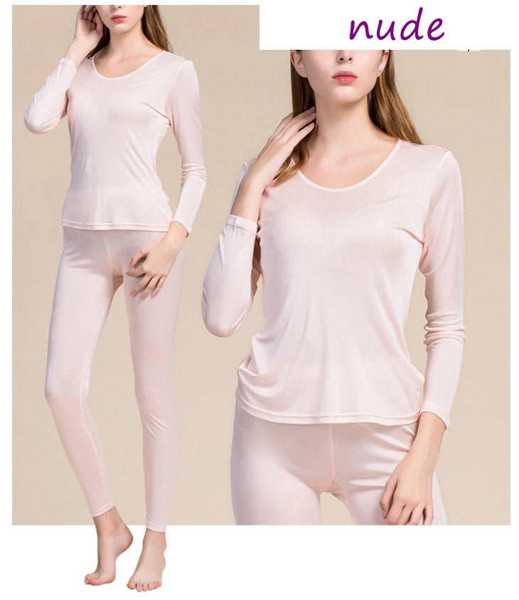 Women 100% Mulberry Silk Thermal underwear Set - Awulook
