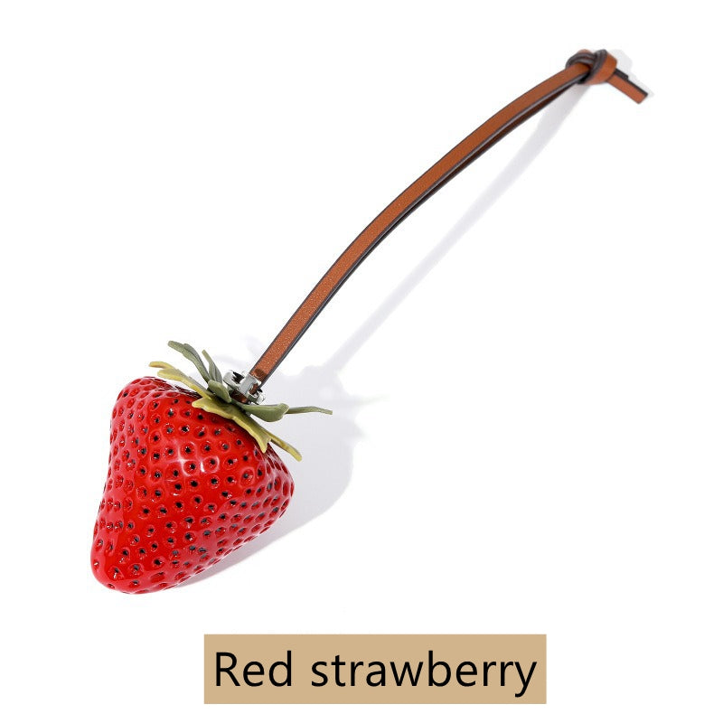 Eco-Resin Strawberry Bag Charm