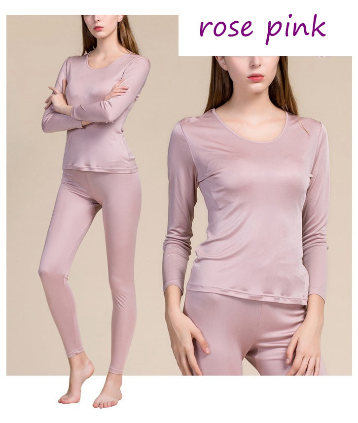 Women 100% Mulberry Silk Thermal underwear Set - Awulook