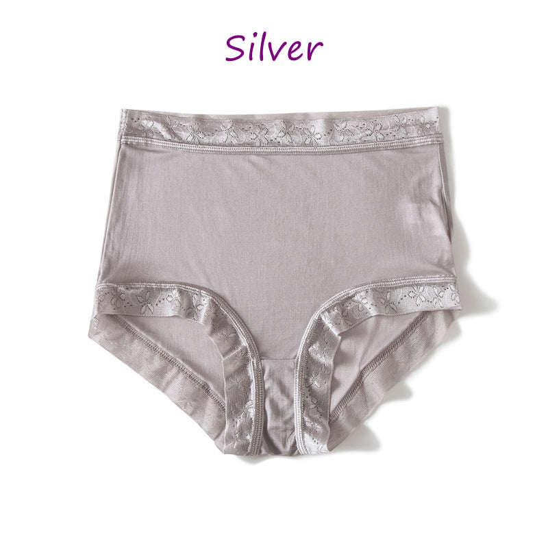 Culotte en soie pour femmes, taille mi-haute