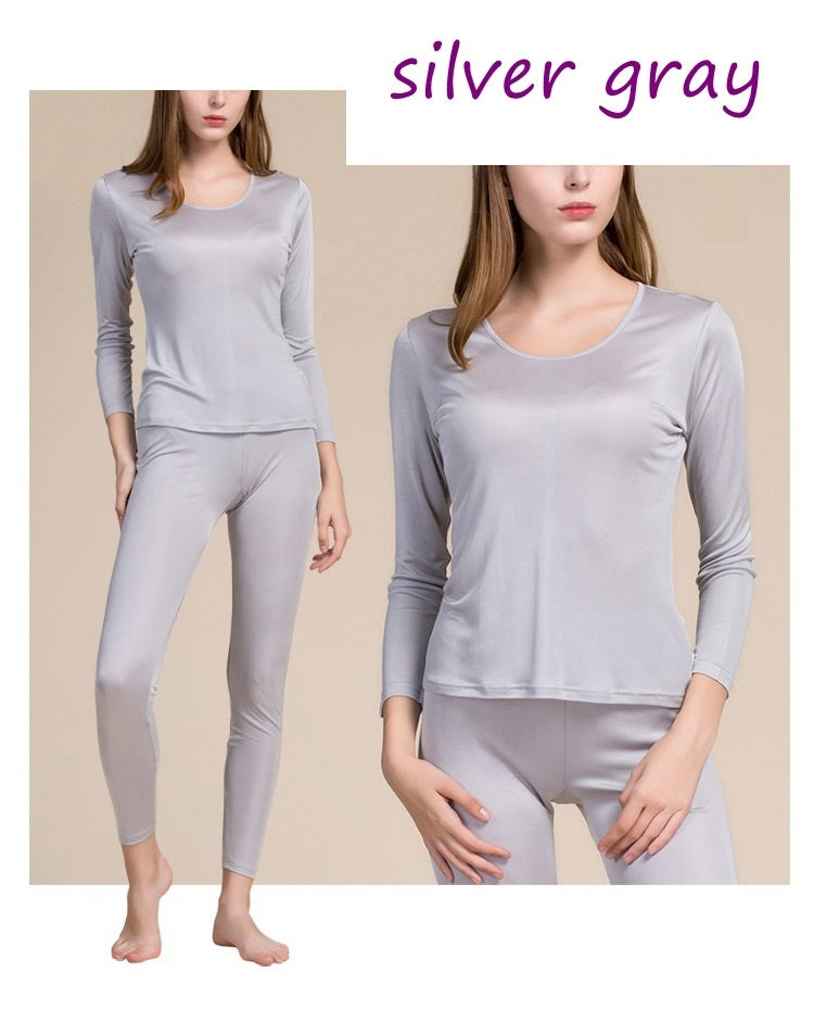 Women 100% Mulberry Silk Thermal underwear Set - Awulook