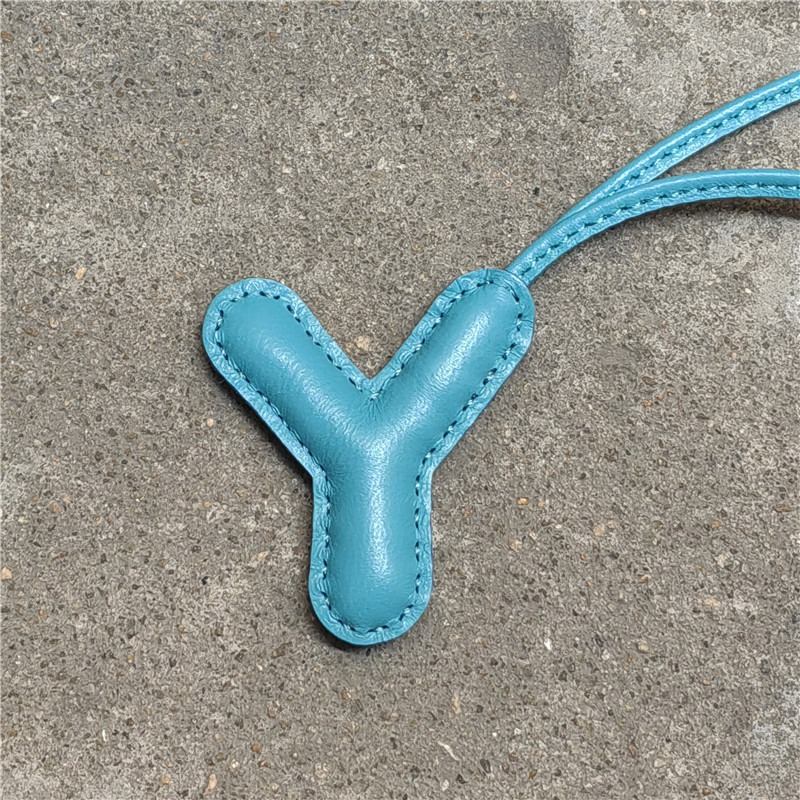 Pillow Puff Initial Lambskin Leather Bag Charm