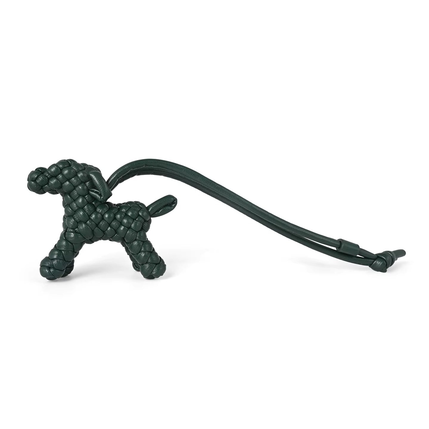 BV Leather Woven Dog Charm