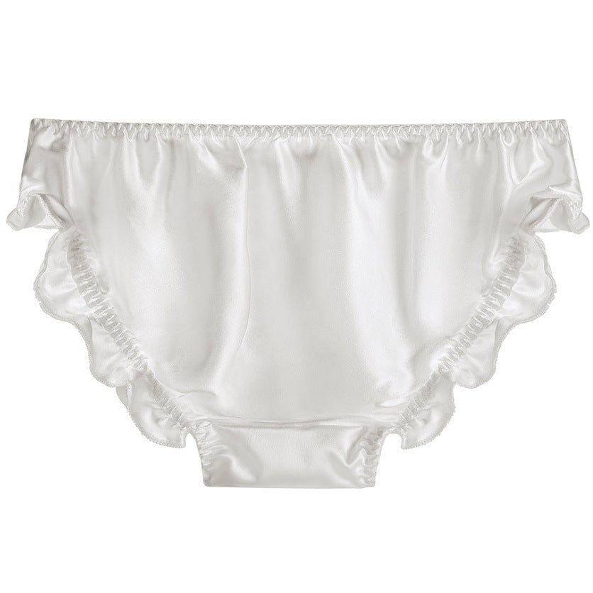 Women Bikini Silk Ruffled Pantie
