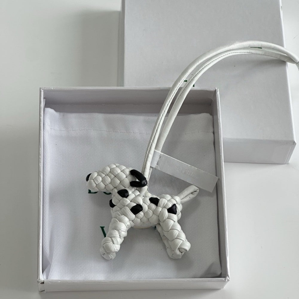BV Leather Woven Dog Charm