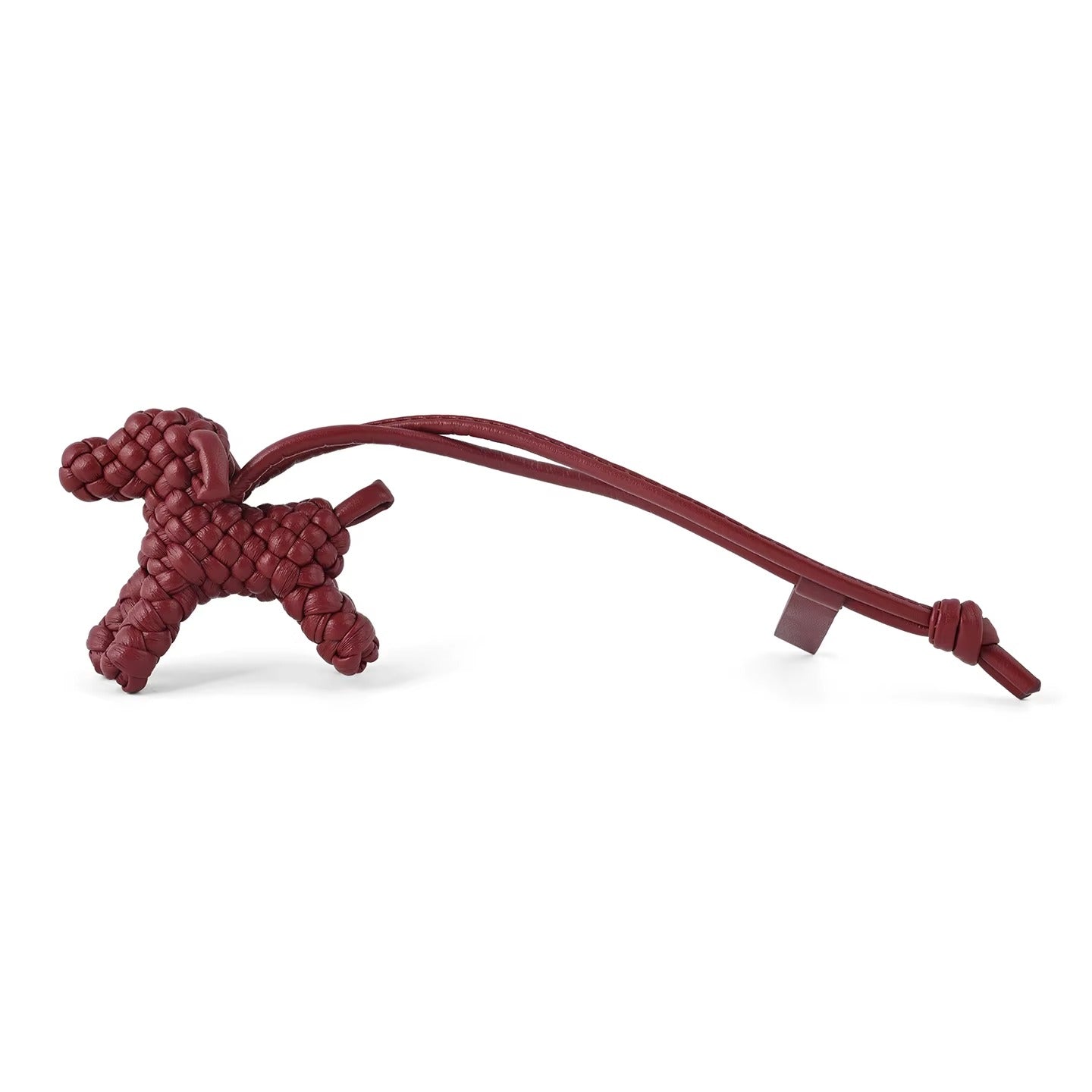 BV Leather Woven Dog Charm