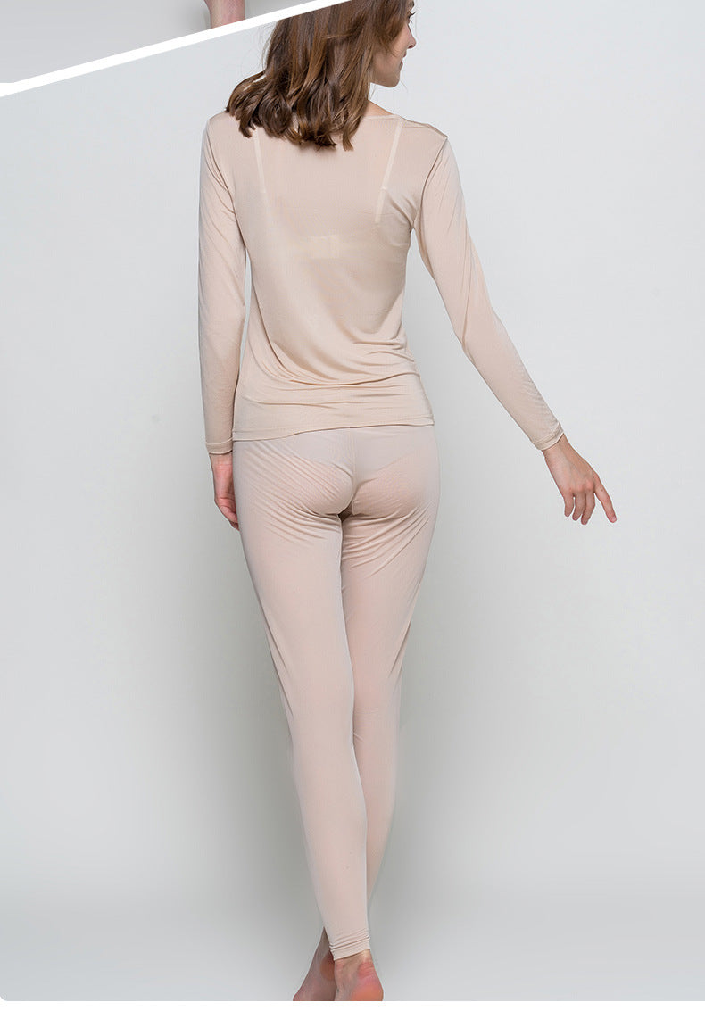 Women Silk Long Underwear Thermal Underwear Sets Mulberry Silk