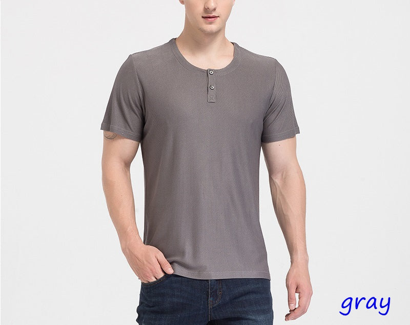 Men Mulberry Silk Crew T-shirt, 100% silk - Awulook