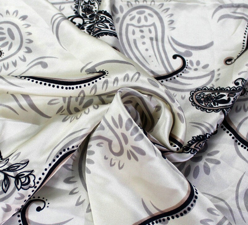 Paisley Printed Silk Charmeuse Fabric