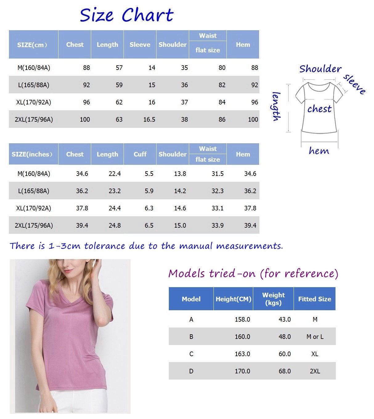 Women 100% Silk T-shirt, V-neck - Awulook