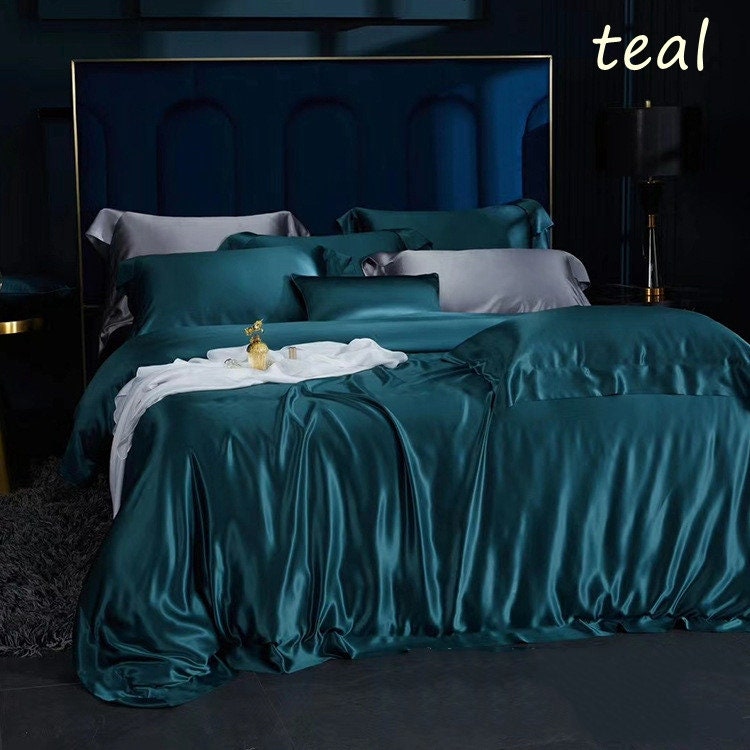 30Momme Seamless Silk 4PC Sheets Set- Flat sheet, Fitted sheet, Pillowcases - Awulook