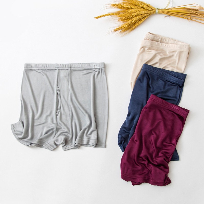 Large Elasticity Men Mulberry Silk Boxer Shorts - Awulook