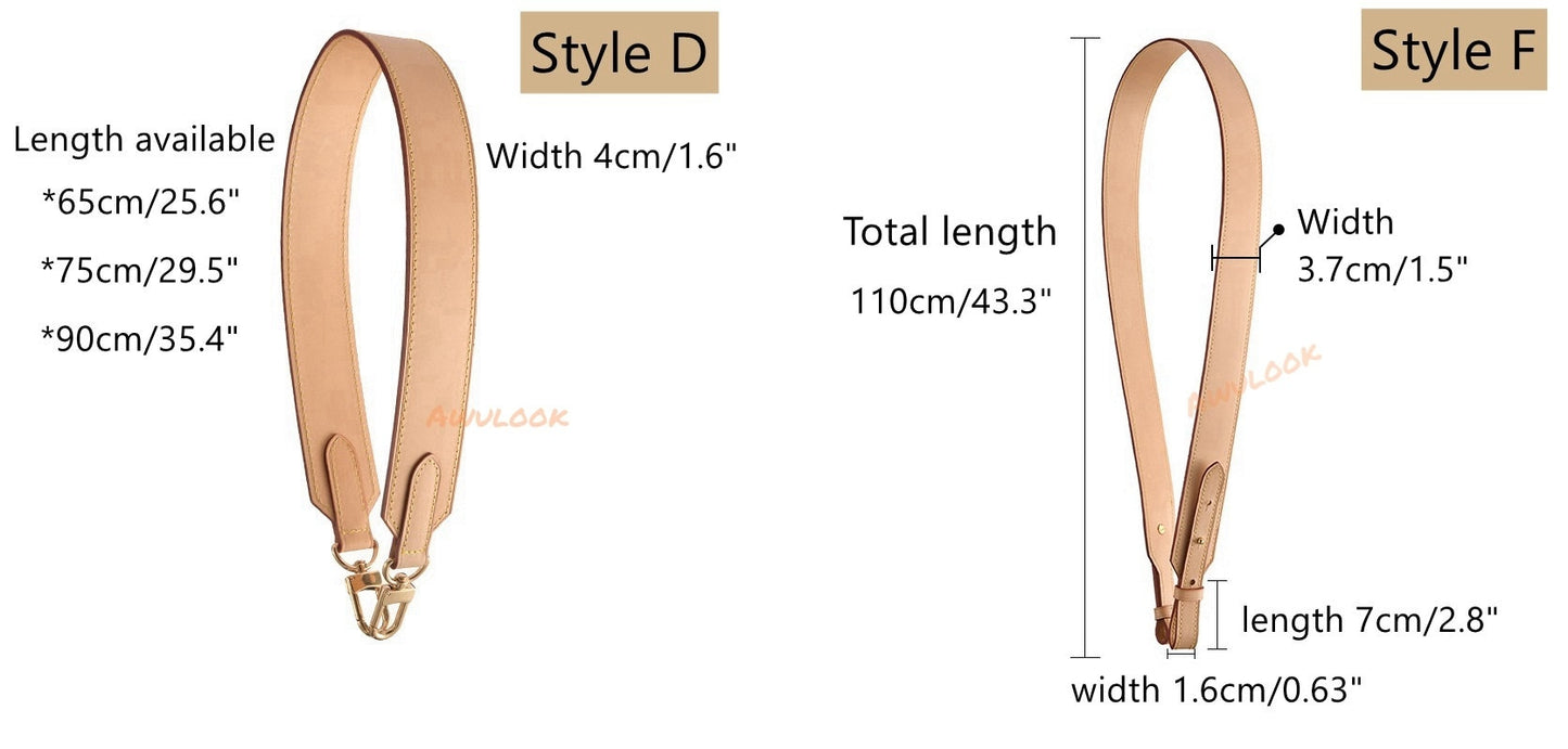 Sangle de sac en cuir Vachetta, styles multiples, poignée supérieure/bandoulière/sangles bandoulière, pour Speedy/sacs à main/pochette/pochette/sac Neverful acc