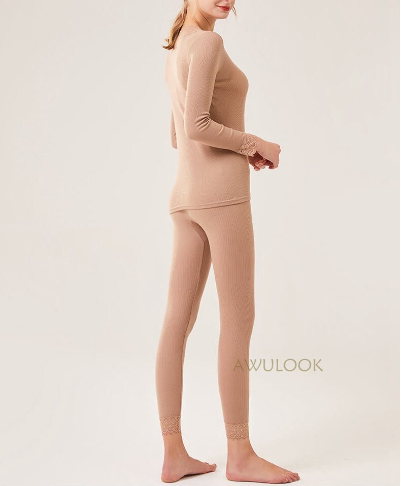 Women Wool Silk Thermal Underwear Set - Awulook