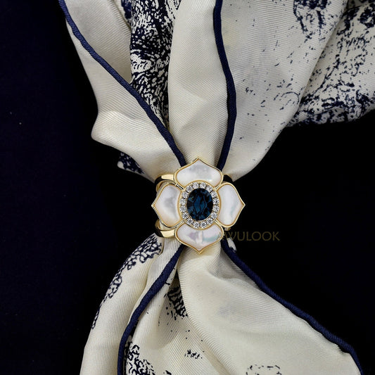 Petal Shell Scarf Ring/Jewerly Accesories - Awulook