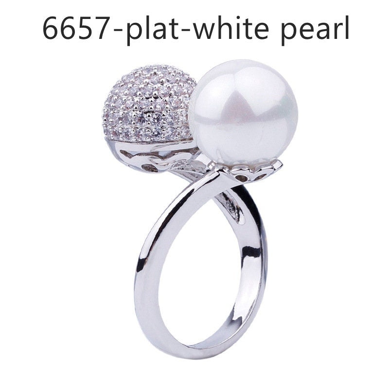 Gold Plated Pearl Scarf Rings - Awulook