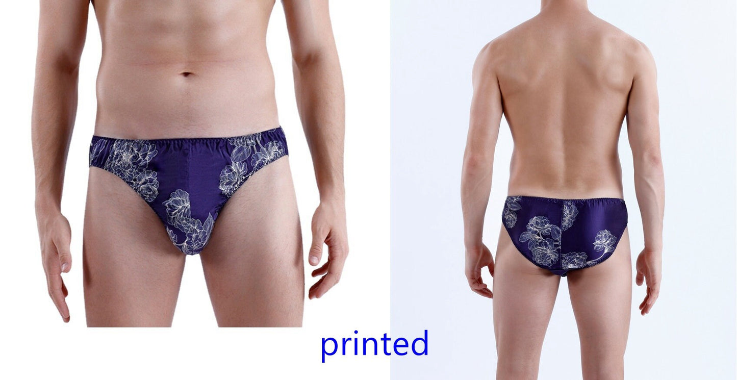 100% Mulberry Silk Boxer for Men, 10 colors, 3D crotch pouch design