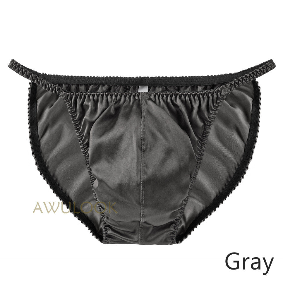 Men's Silk Brief, 3D crotch pouch, Bikini Underwear, 9 Colors, 100% Mulberry silk