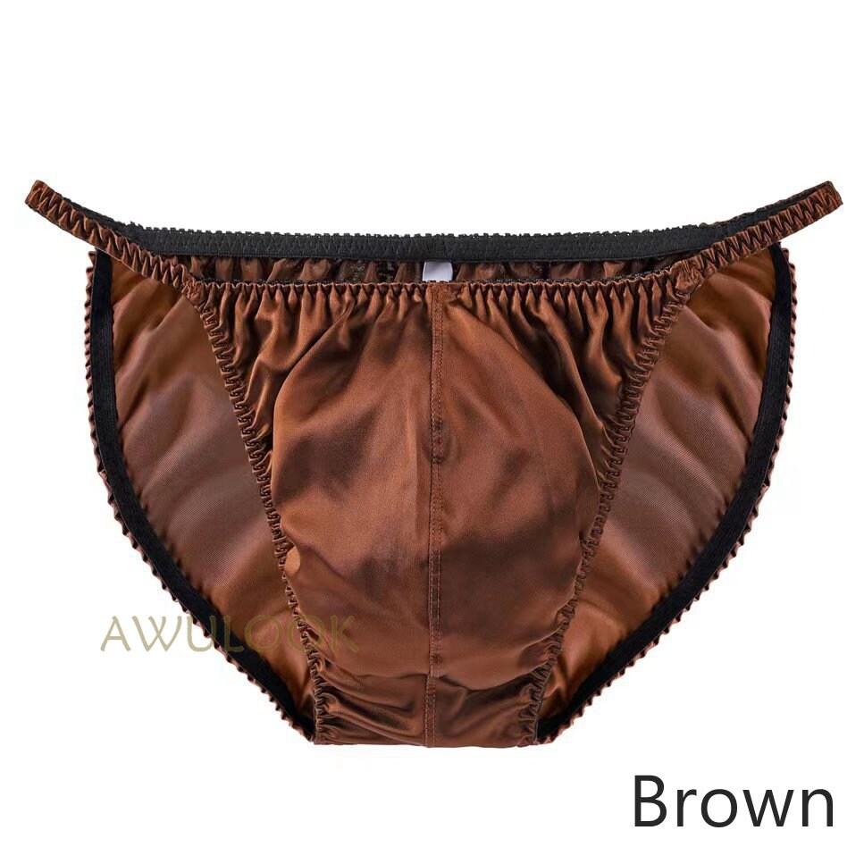 Men's Silk Brief, 3D crotch pouch, Bikini Underwear, 9 Colors, 100% Mulberry silk