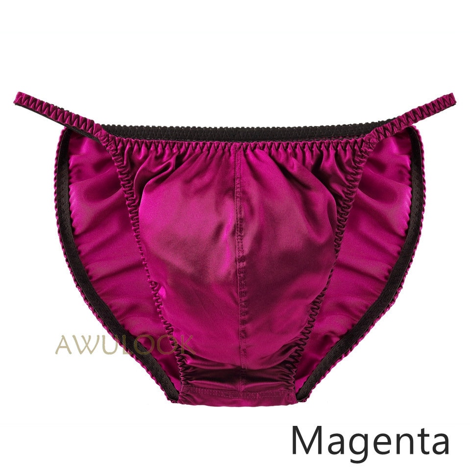 Men's Silk Brief, 3D crotch pouch, Bikini Underwear, 9 Colors, 100% Mulberry silk