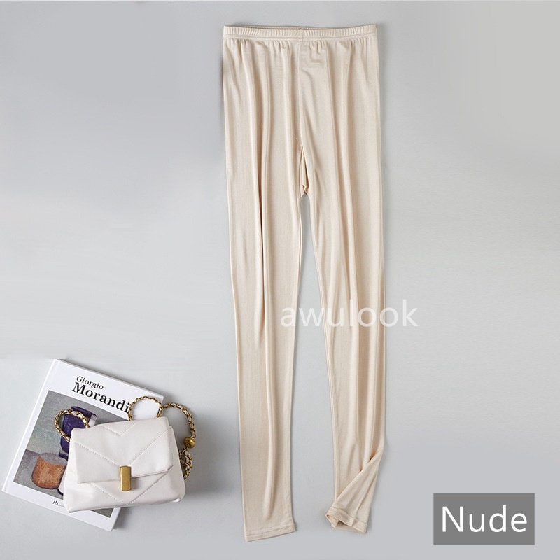 Women 100% Mulberry Silk Thermal Underwear Set/Leggings/Top, V Neck