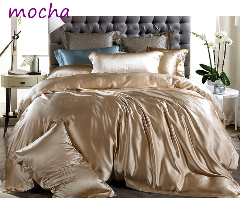 25Momme Seamless Luxury Silk Bedding Set4-Duvet cover Set - Awulook